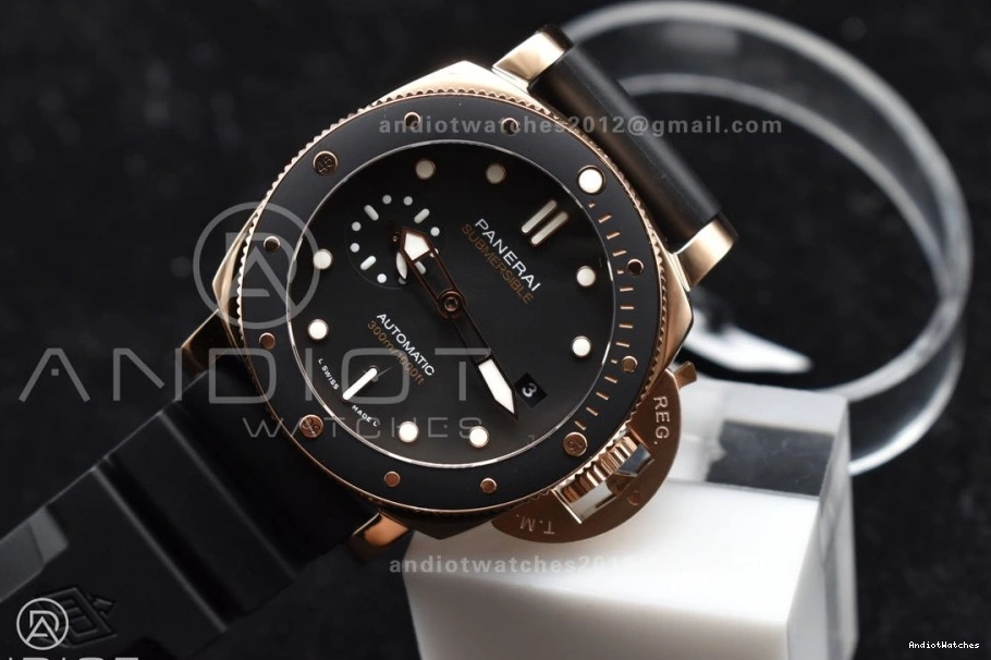 PAM2164 Submersible Dial Black WrinkleFree Best on P Rubber VSF 992 Black Edition 42mm Strap 0927